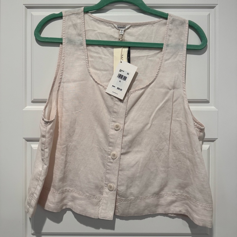 Splendid Cream Sleeveless Blouse